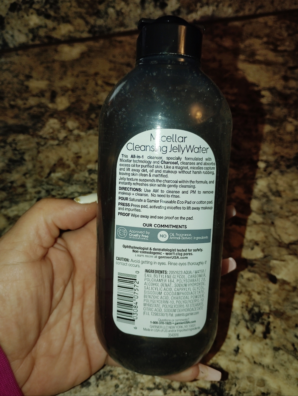 Garnier SkinActive Micellar Cleansing Jelly Water with Charcoal - Black New - Picture 4 of 8